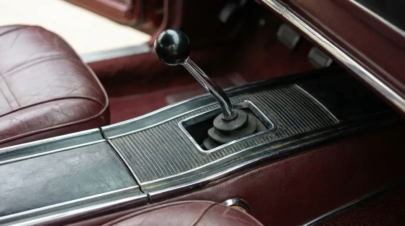 1966 Charger A833 four-speed manual shifter detail
