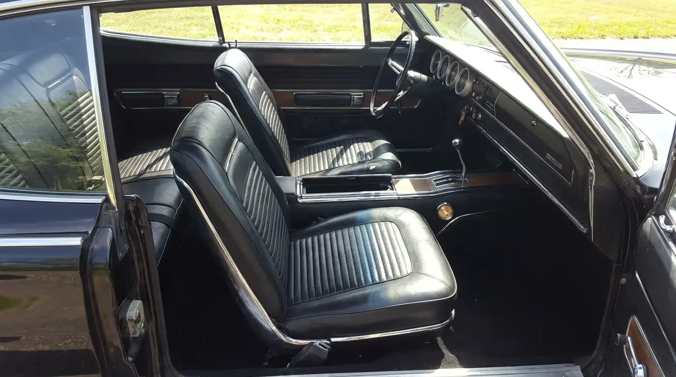 1966 Dodge Charger interior - four bucket seats and full-length console