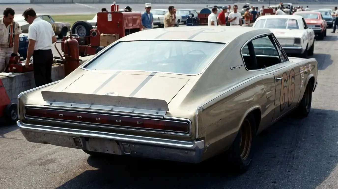 1966 Charger NASCAR fastback with a trunk-lid lip spoiler