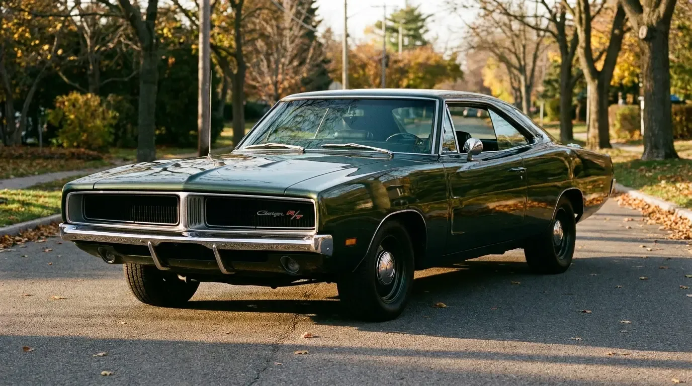1969 Dodge Charger R/T - second-gen fastback three-quarter view