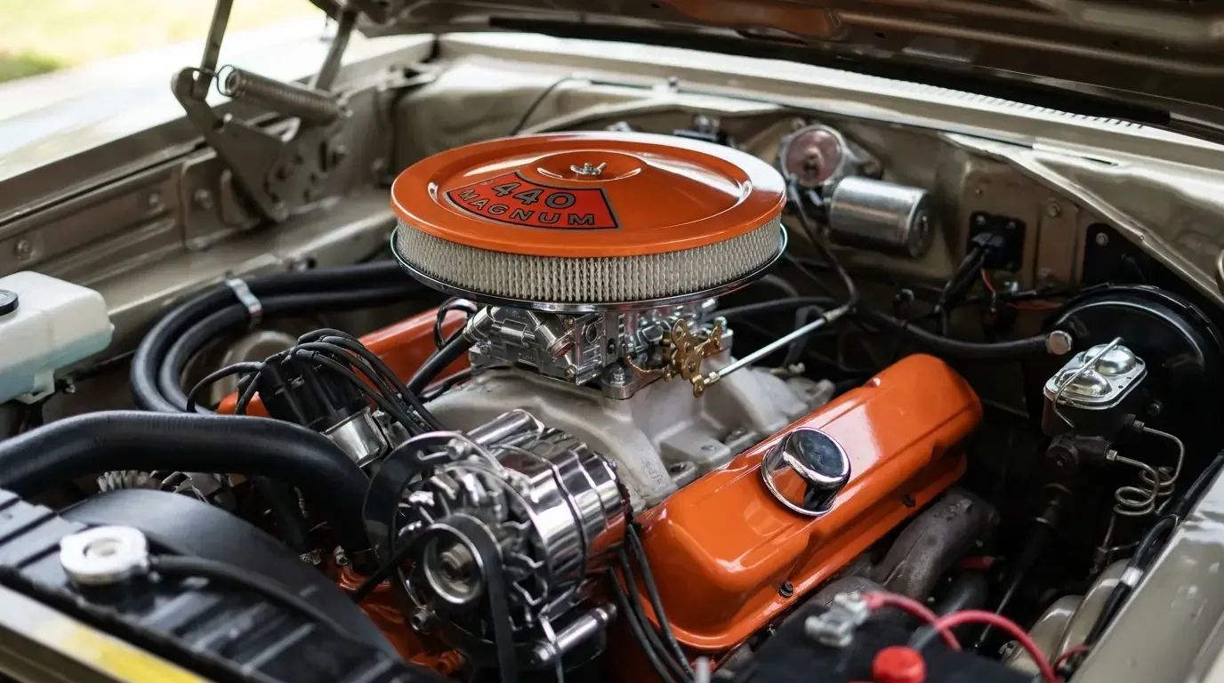 1969 Dodge Charger R/T 440 Magnum — restored engine bay detail