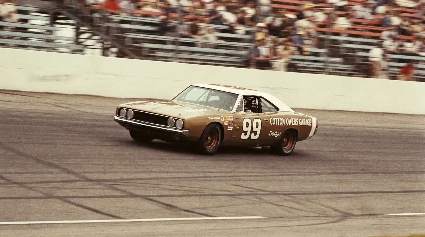 1969 Dodge Charger 500 - flush-body stock car on the banking