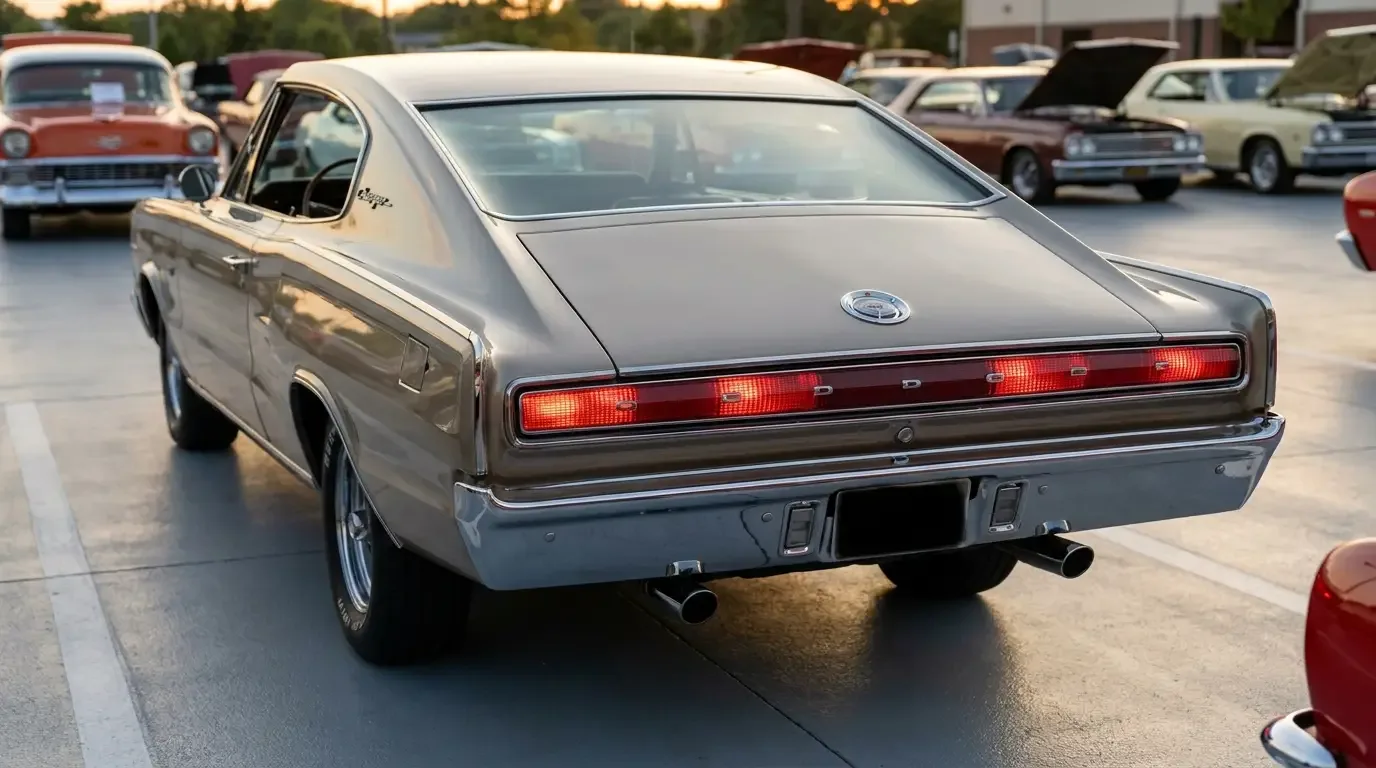 1966 Dodge Charger fastback - full-width rear taillight detail