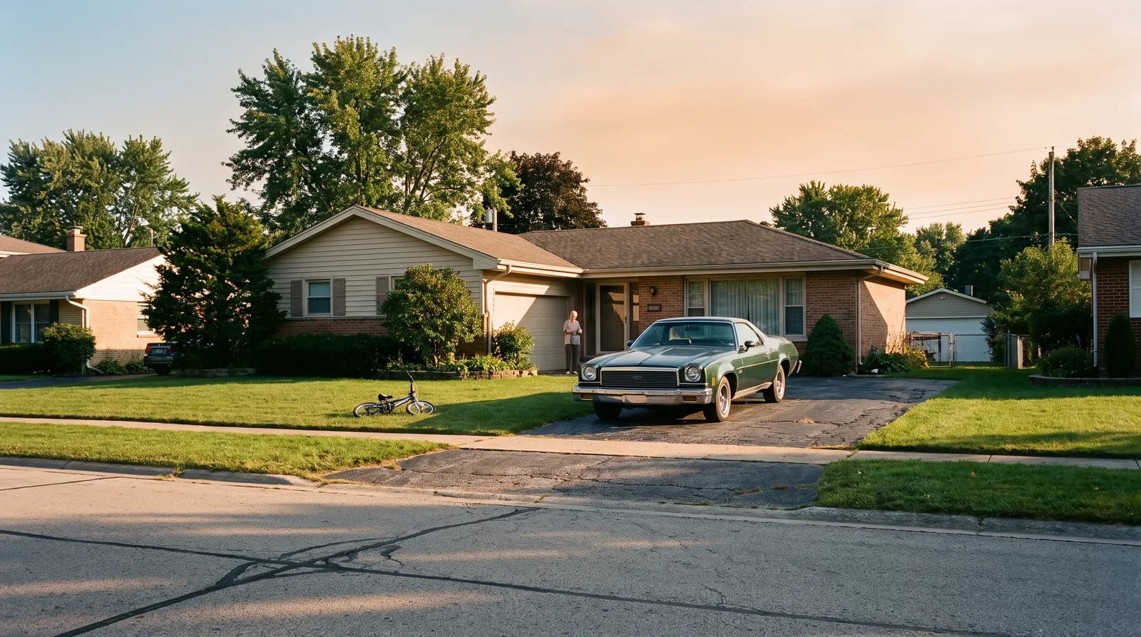 1973 Chevrolet El Camino — in a 1970s suburban driveway