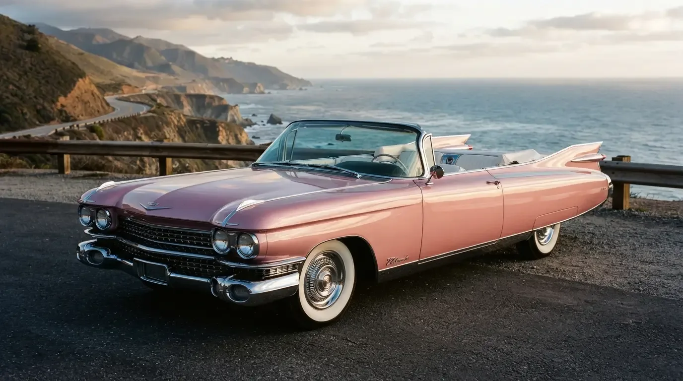1959 Cadillac Eldorado Biarritz in vivid factory color, front three-quarter view