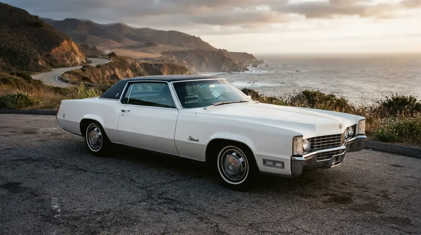1967 Cadillac Eldorado front-wheel-drive coupe, three-quarter front view