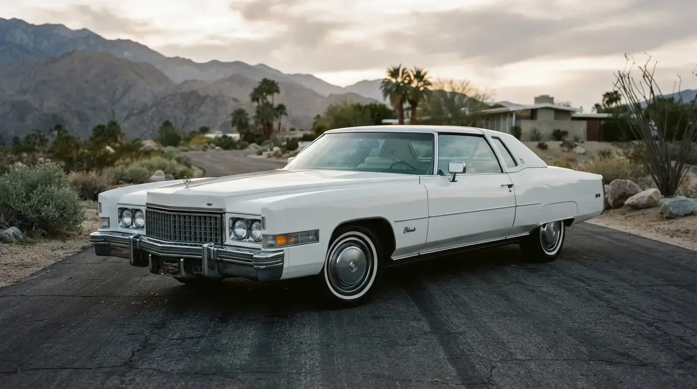 1974 Cadillac Eldorado land yacht coupe, three-quarter front view