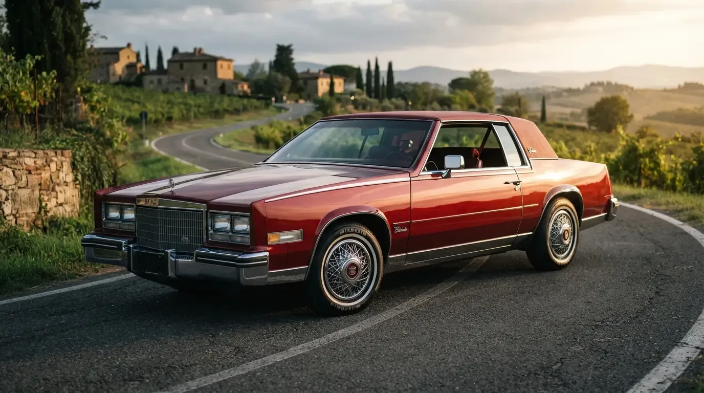 1986 Cadillac Eldorado downsized coupe, three-quarter front view