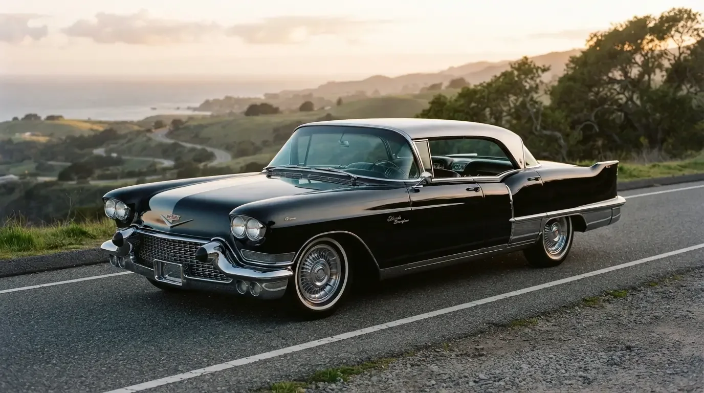1957 Cadillac Eldorado Brougham with stainless steel roof, three-quarter front view