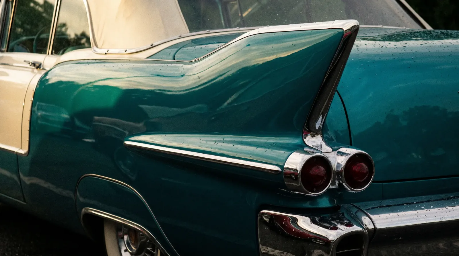 1956 Cadillac Eldorado tailfin and chrome detail