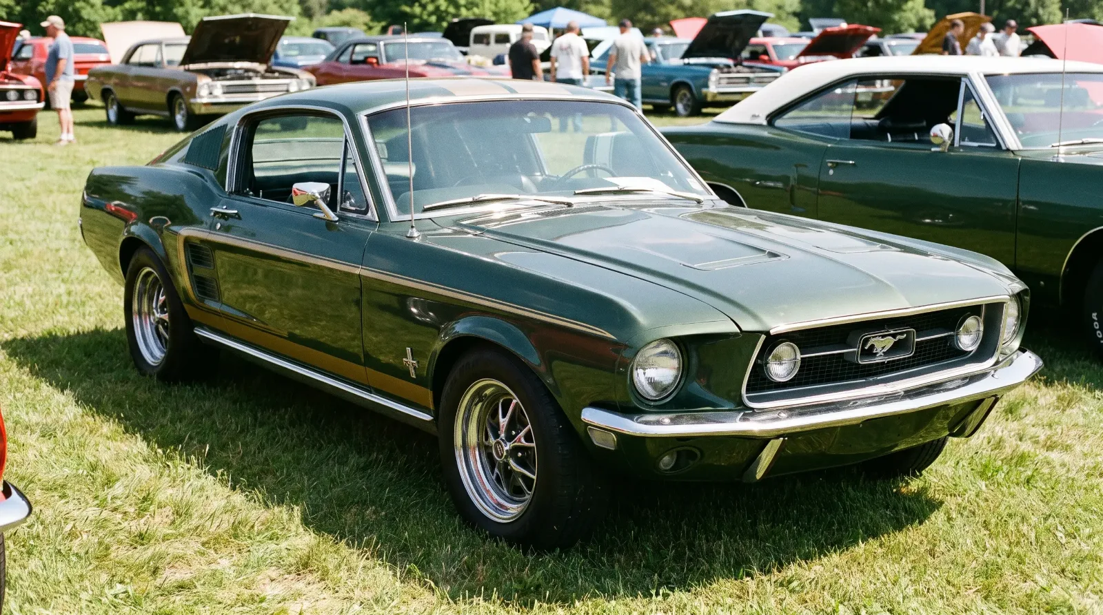1968 Ford Mustang GT fastback parked at a local classic car show
