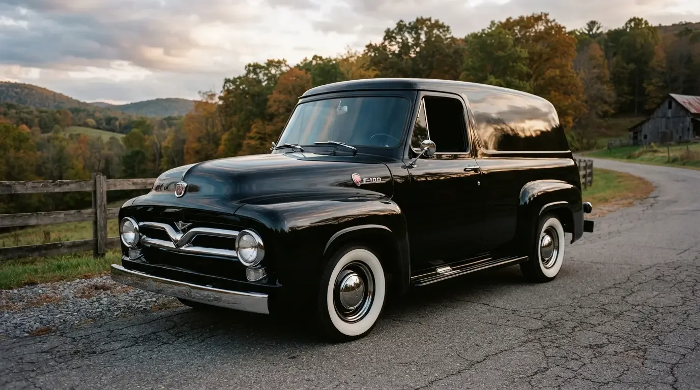 1953-1956 Ford F-100 panel truck, three-quarter front view