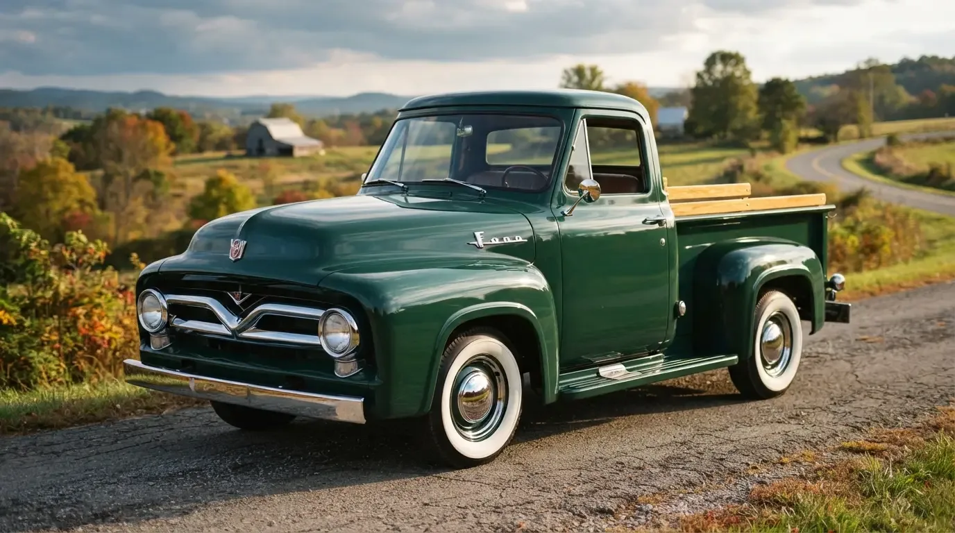 1953-56 Ford F-100 pickup truck with clean rounded-fender styling