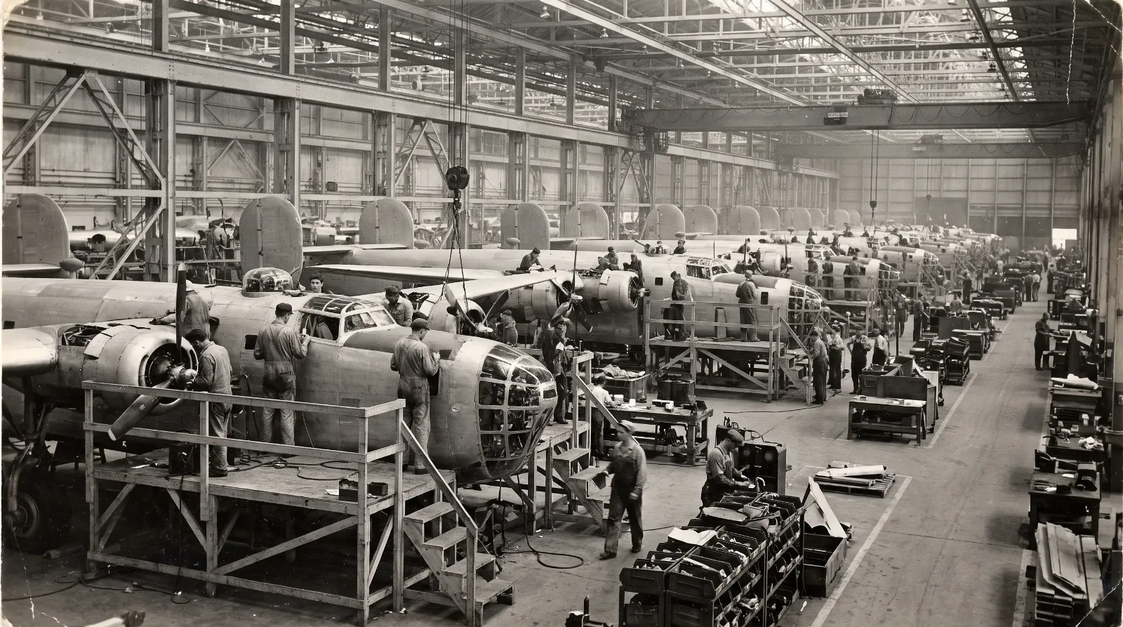 Willow Run bomber plant - B-24 Liberator assembly line 1944