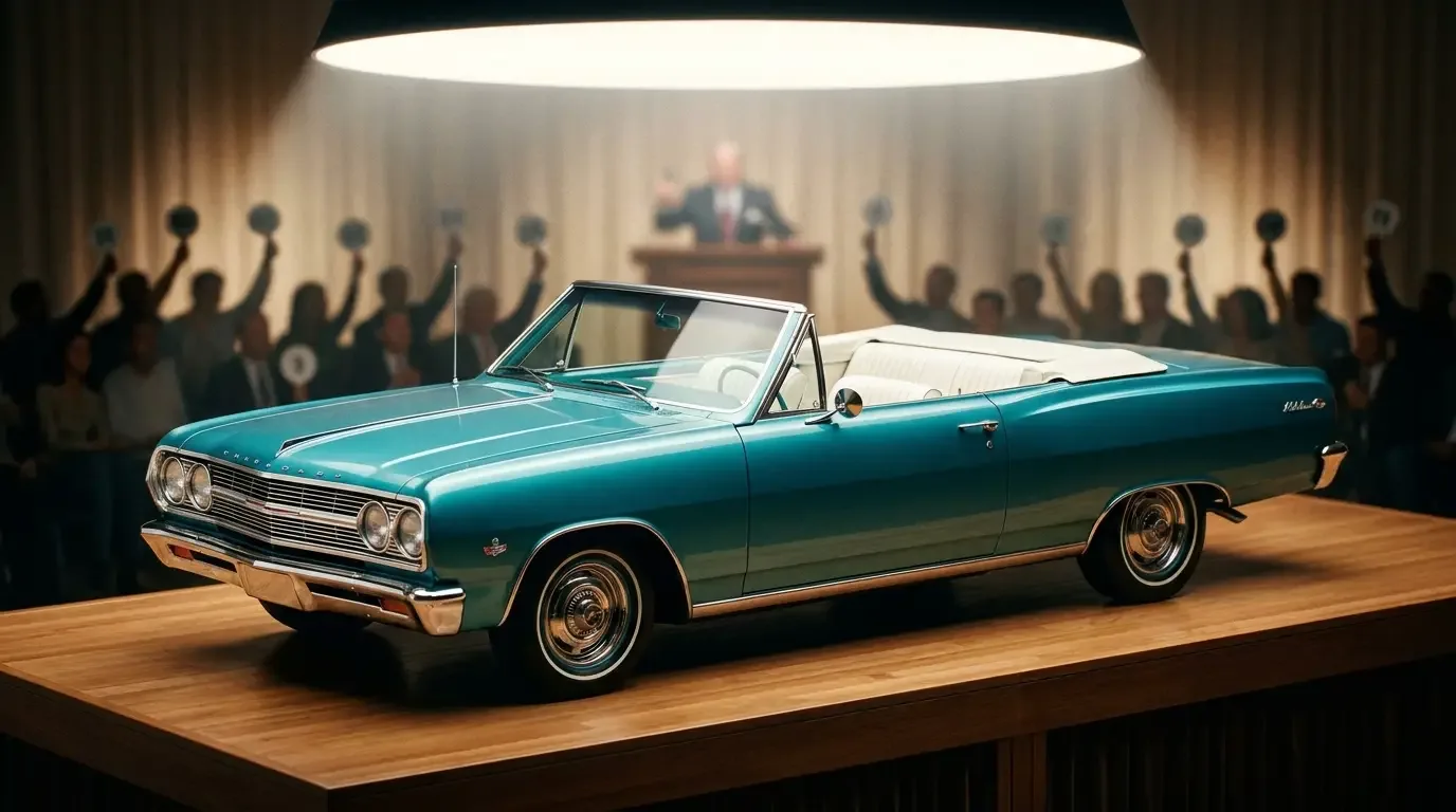 1965 Chevrolet Chevelle convertible — auction house stage