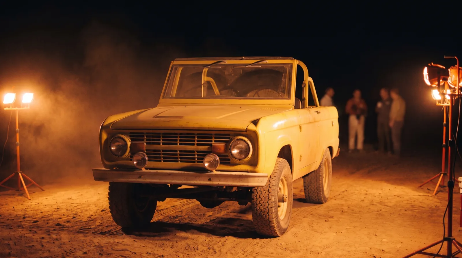 1969 Ford Bronco race truck, night pit stop in the Baja desert