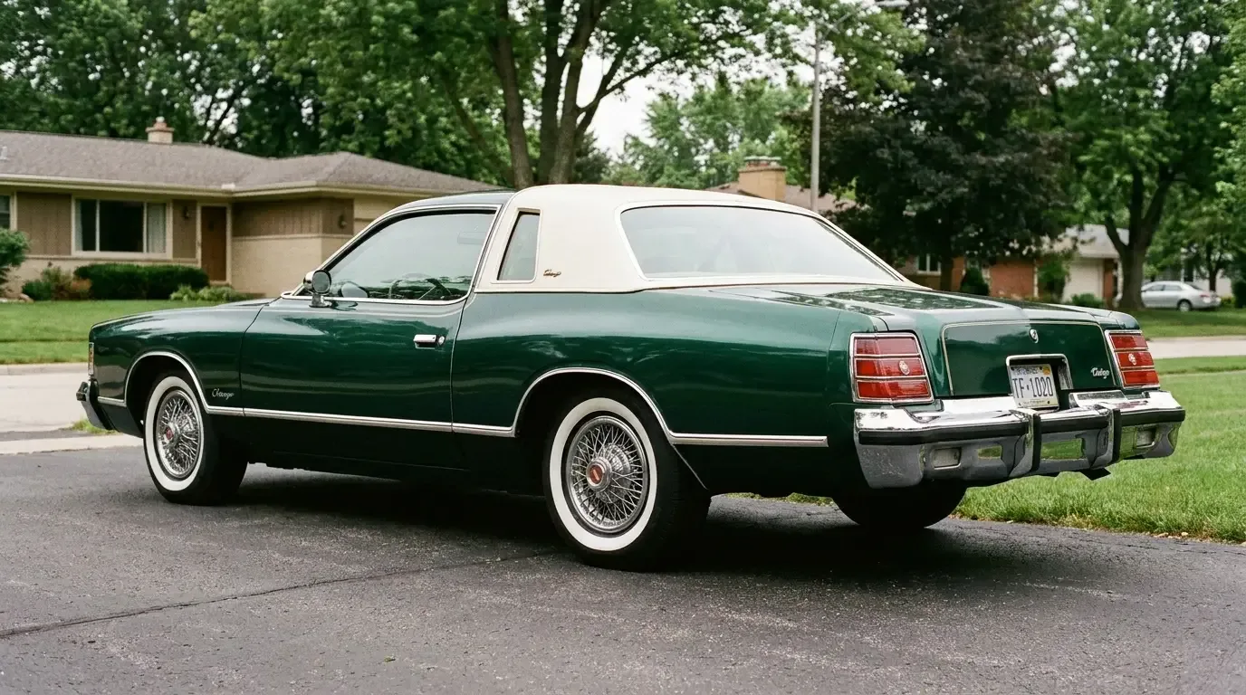 1976 Dodge Charger SE rear three-quarter - half vinyl roof and opera windows