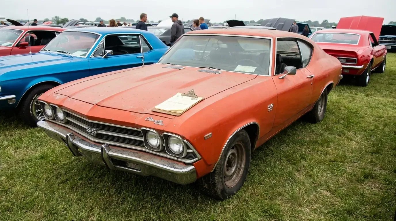 Original-paint survivor Chevelle SS396 — car show judging day