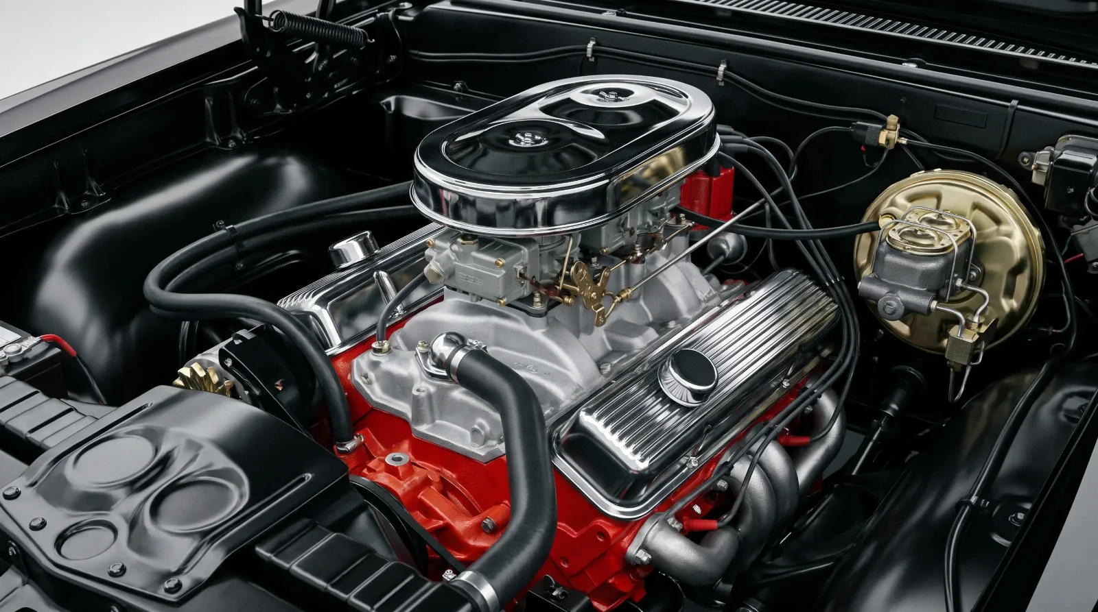 1964 GTO 389 Tri-Power engine bay detail