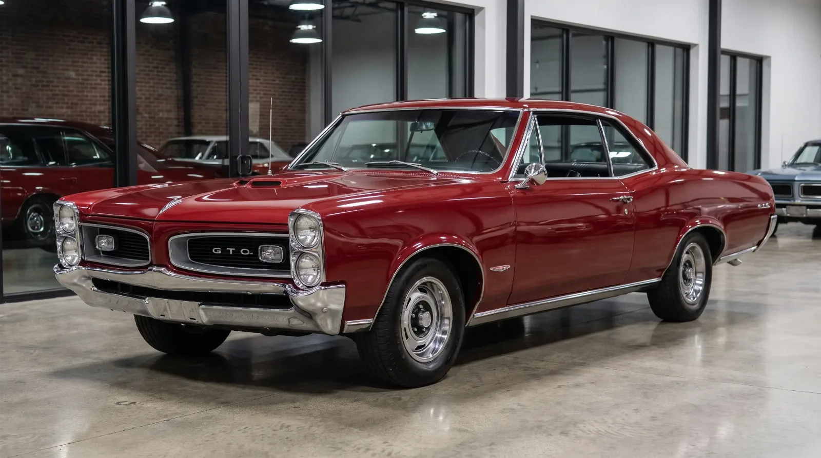 1966 GTO Coke-bottle body front grille view