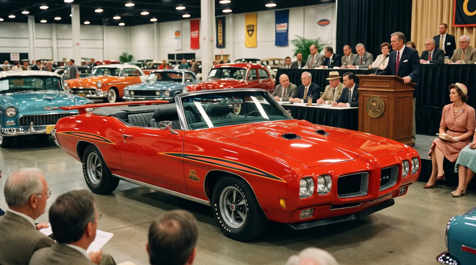 1970 Judge convertible at auction showroom