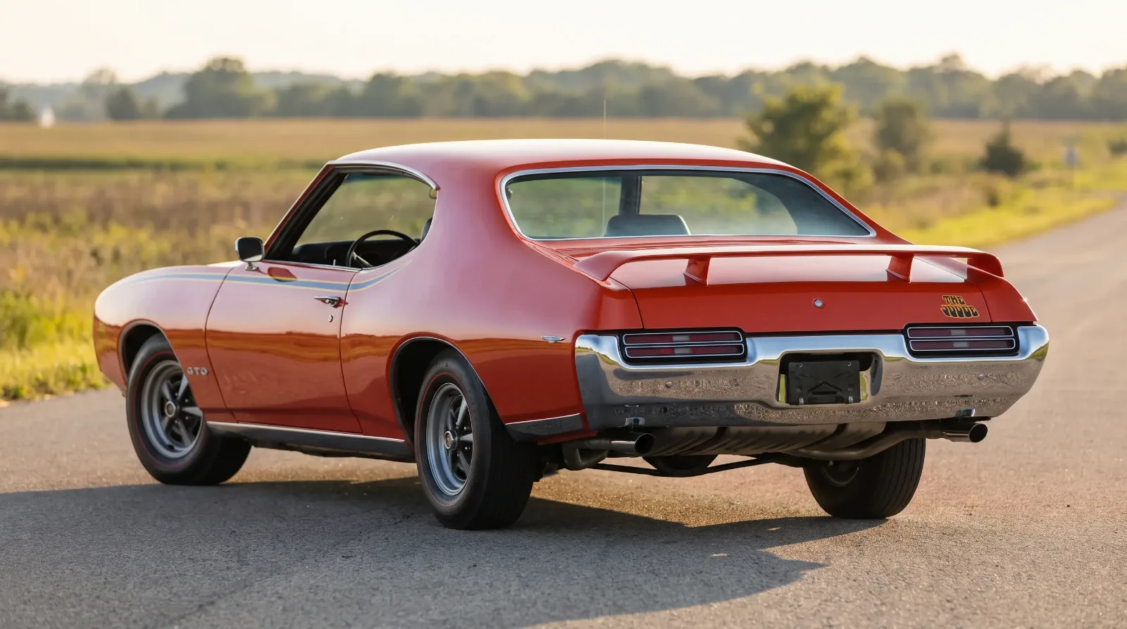 1969 GTO Judge trunk script and rear spoiler