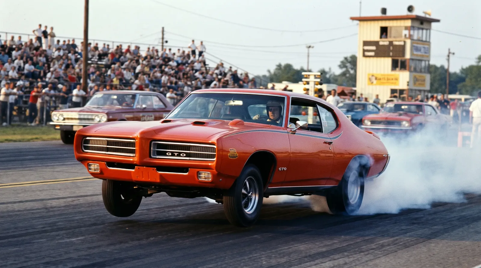 GTO Judge launching hard at a drag strip