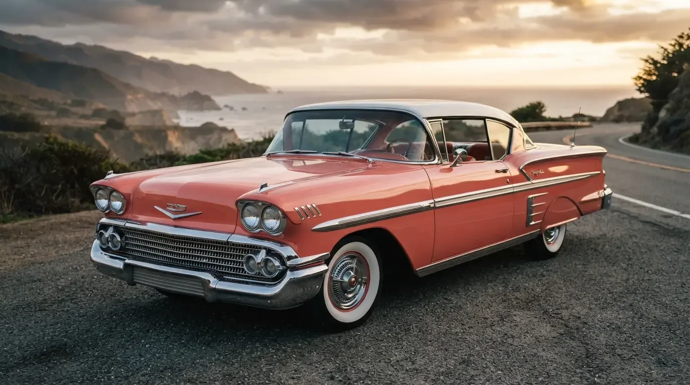 1958 Chevrolet Impala debut model, three-quarter front view