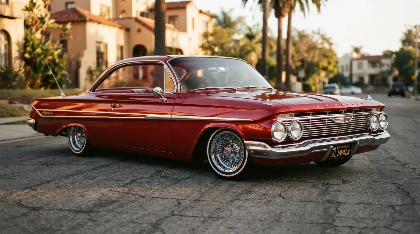 1961-1964 Chevrolet Impala bubble-top coupe, three-quarter front view