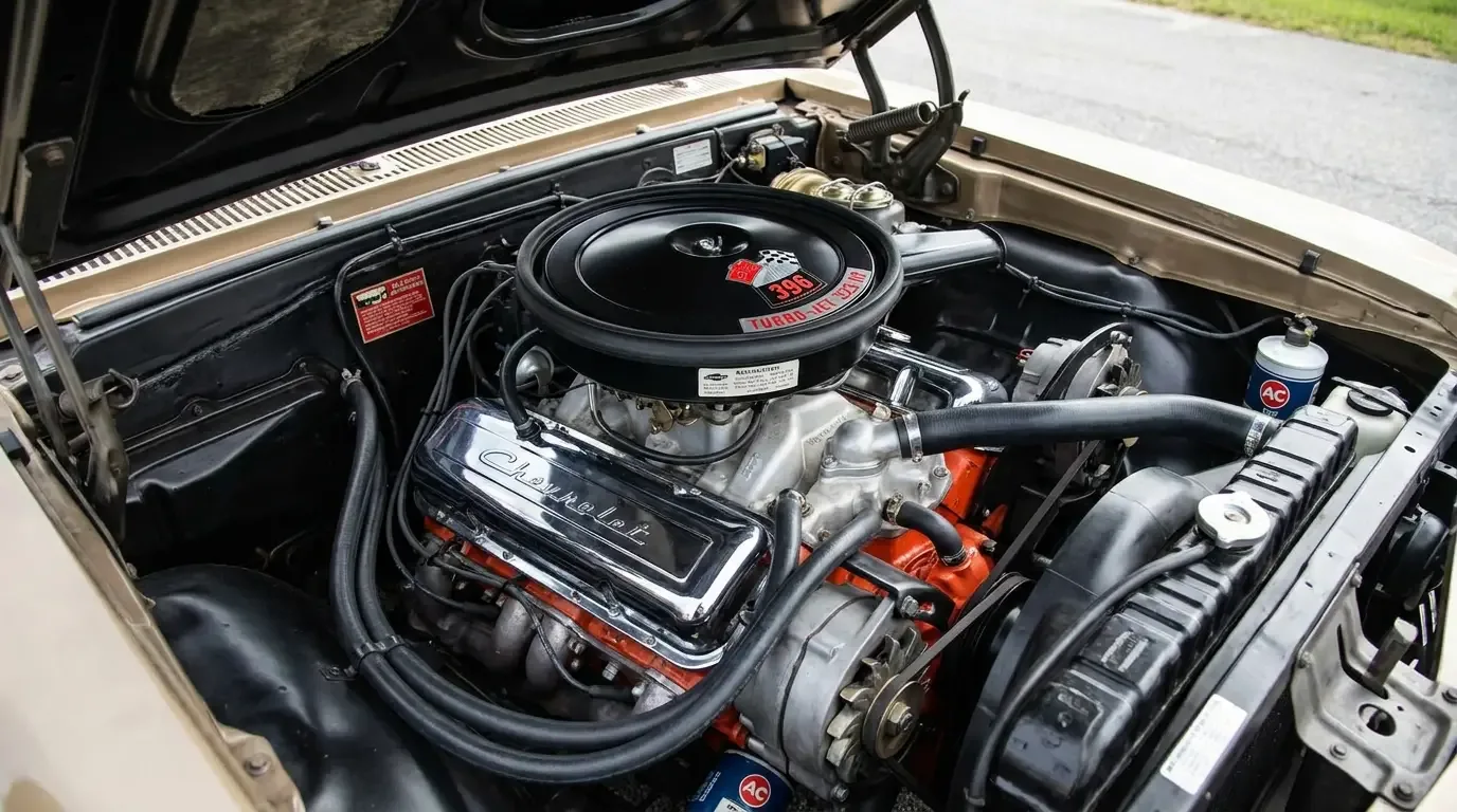 1966 Chevrolet Chevelle SS396 - L34 L35 engine bay detail