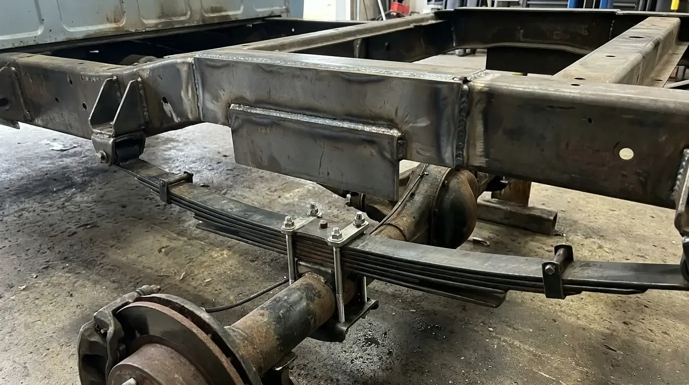 C10 C-notch and flip kit -- boxed frame reinforcement over the axle