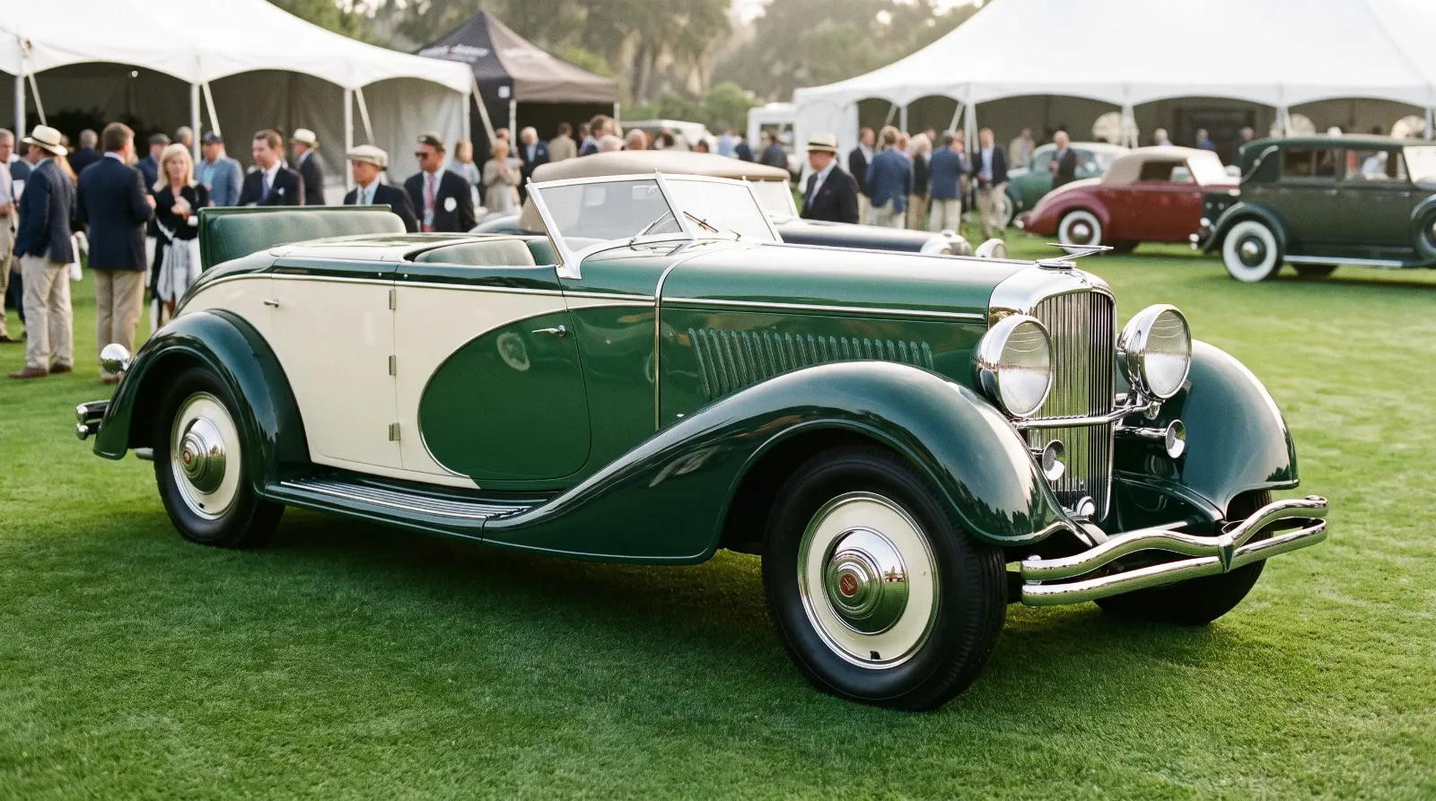 Prewar Duesenberg Model J on concours lawn
