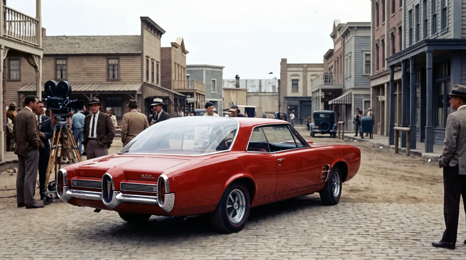 Monkeemobile bubble-top GTO on studio backlot