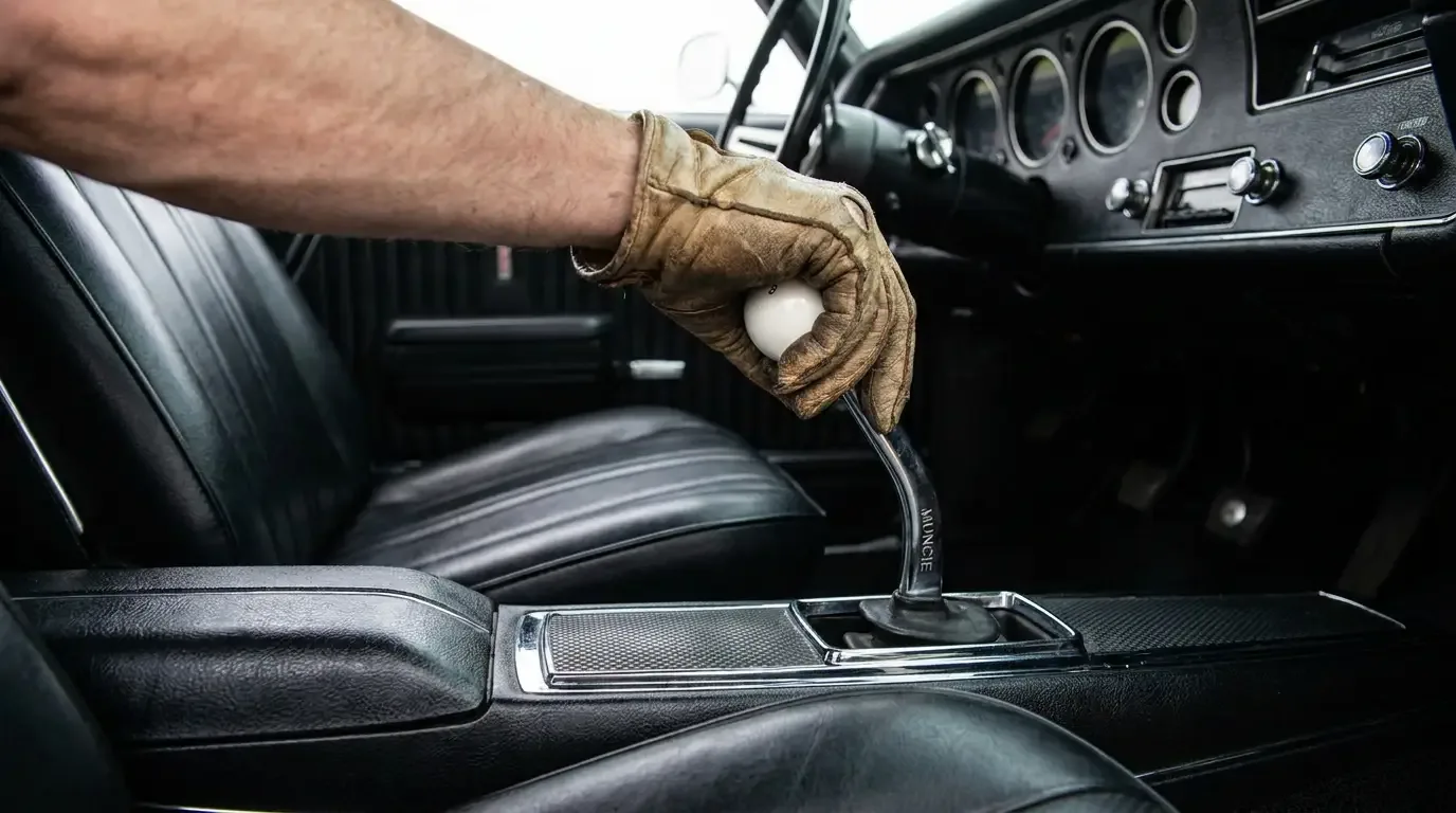 1970 Chevrolet Chevelle SS454 - four-speed shifter close-up