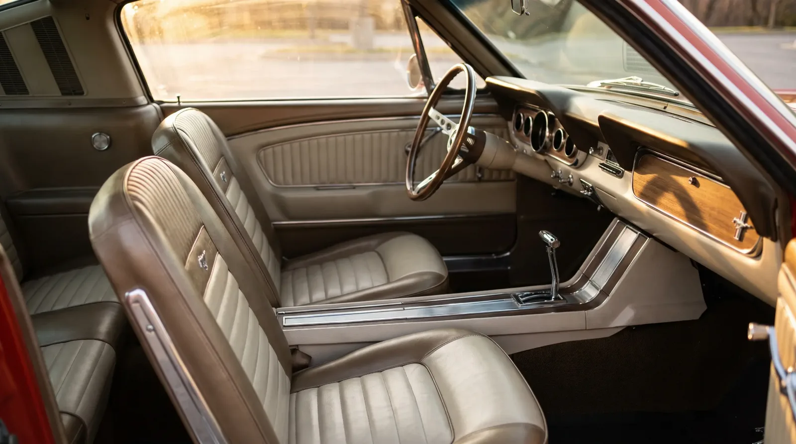 Deluxe pony interior of a classic Ford Mustang