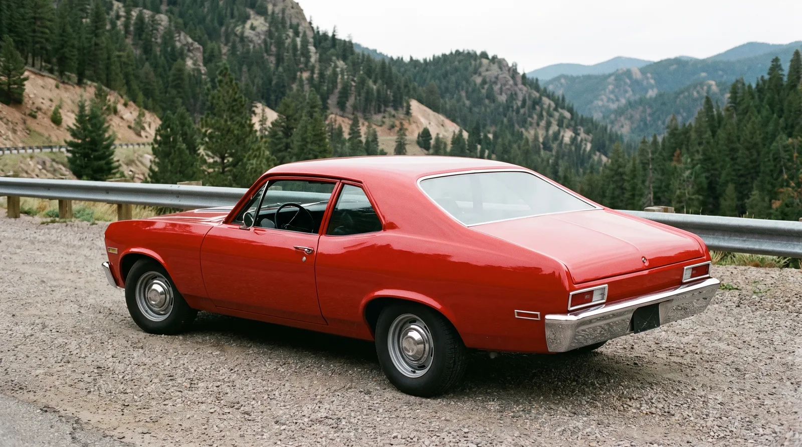 1968 Chevrolet Nova — at a mountain pass pull-out