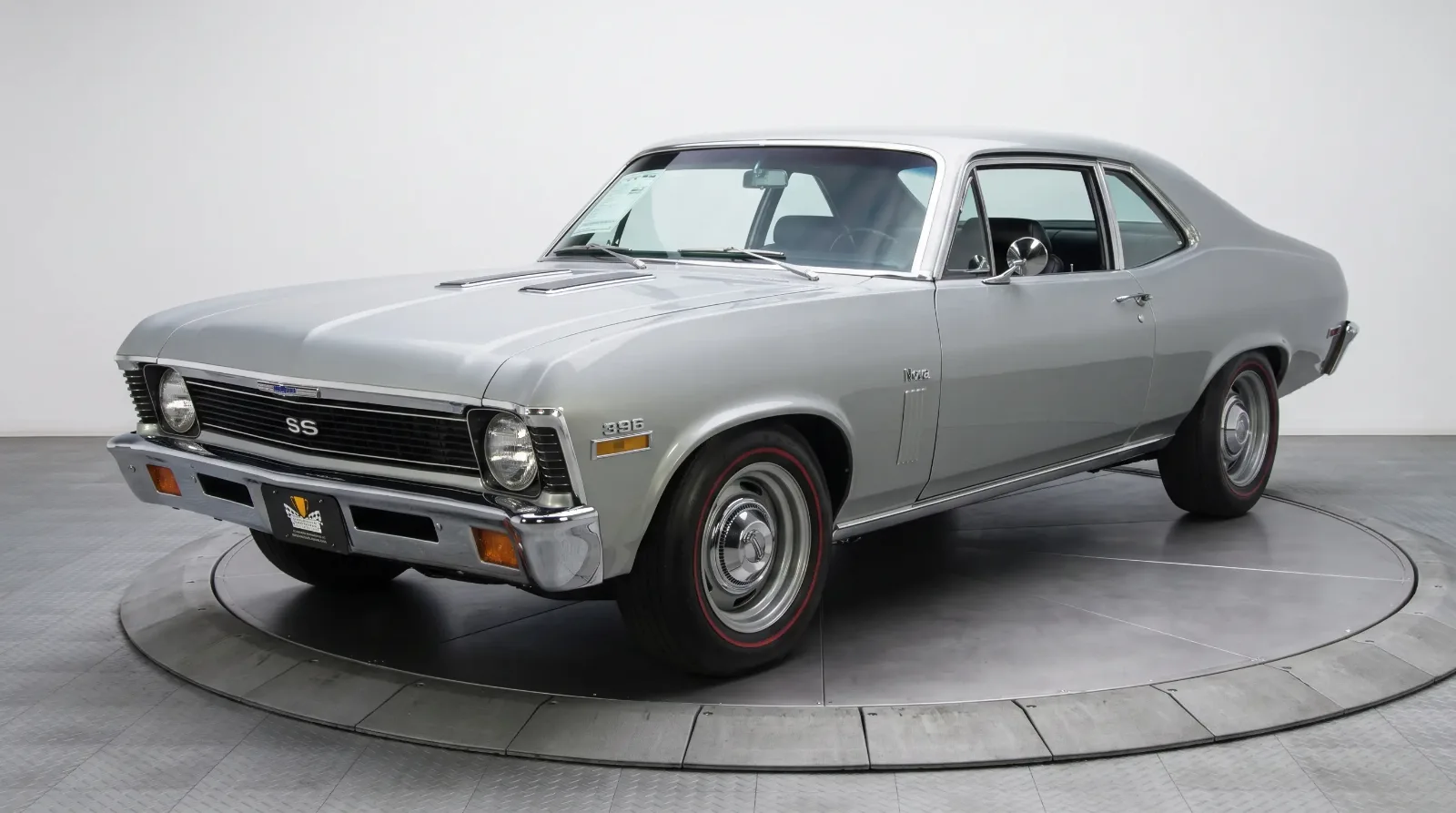 1968 Chevrolet Nova SS 396 in silver on display at a collector car auction