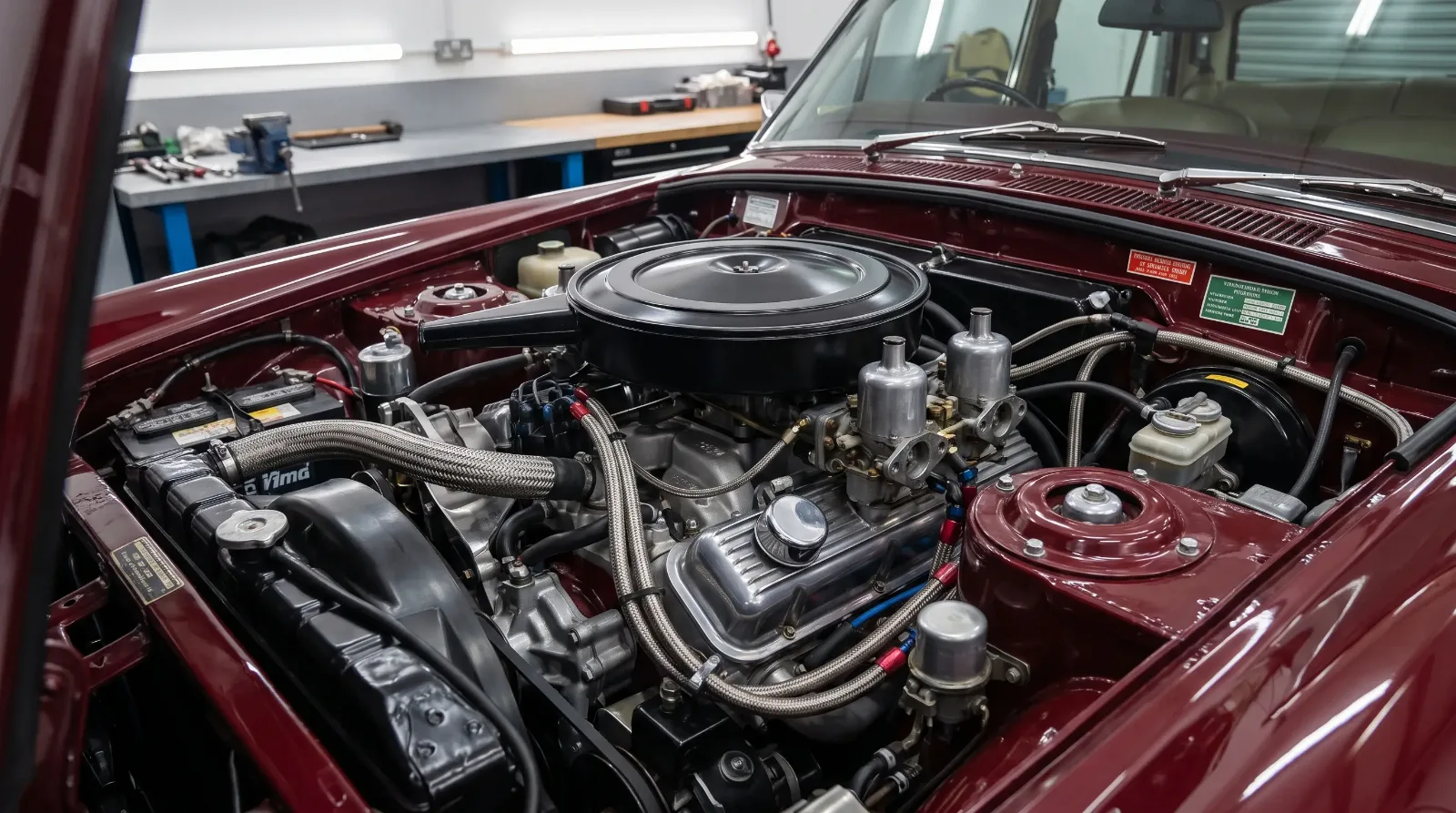 Shared 6.75 litre V8 engine bay of a Rolls-Royce Bentley