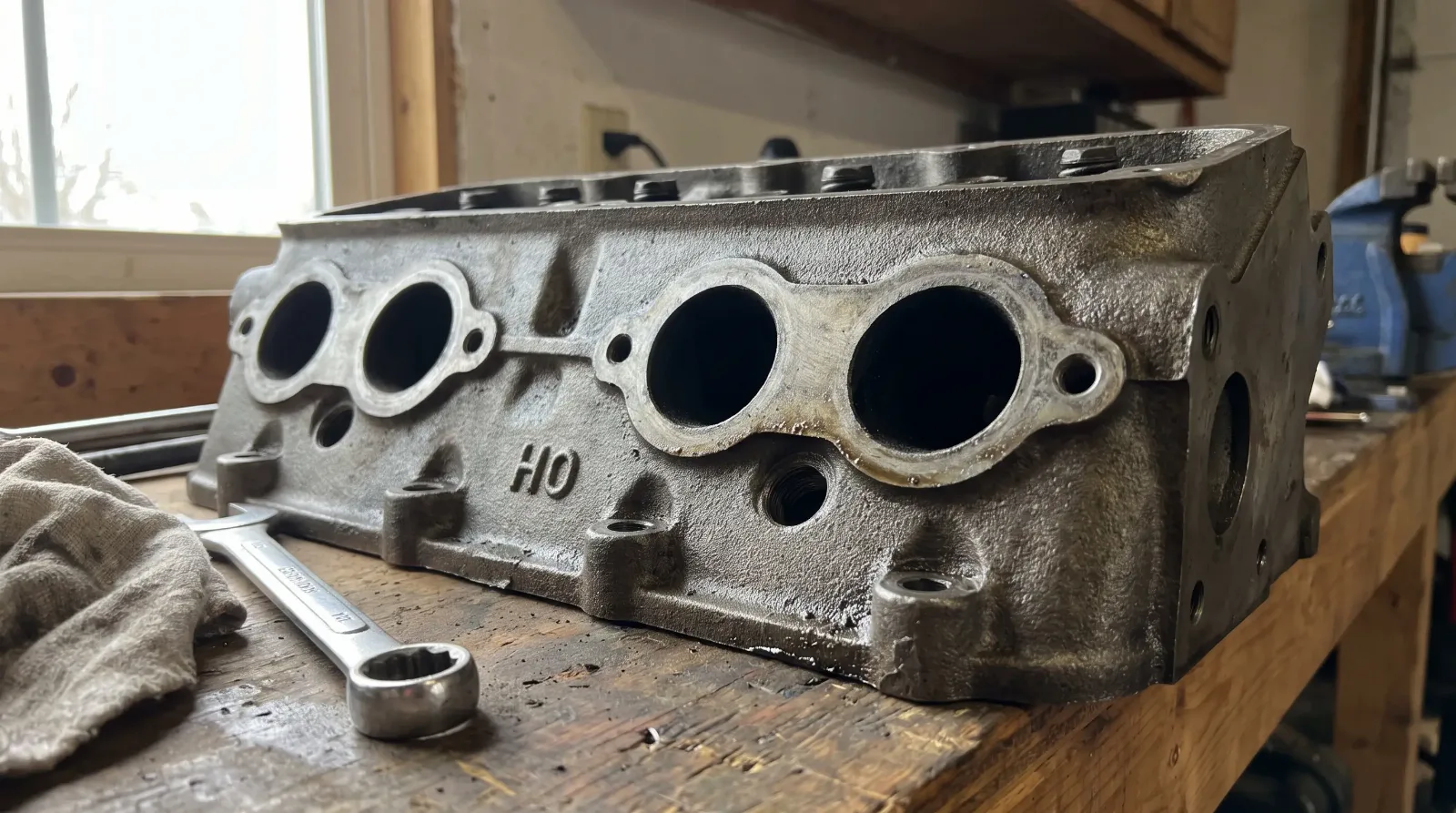455 HO round-port cylinder head casting detail