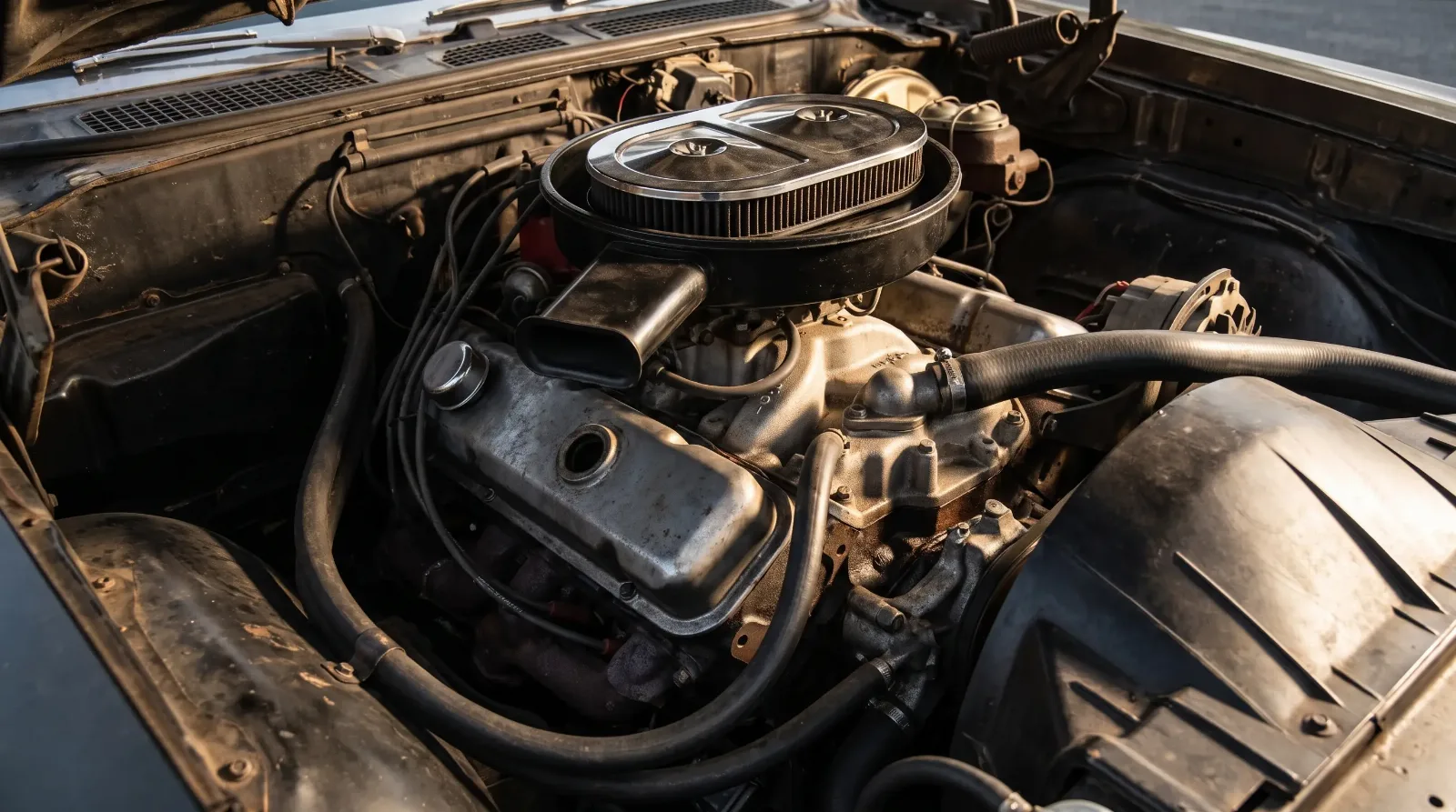 1971 Pontiac 455 HO big-block engine detail