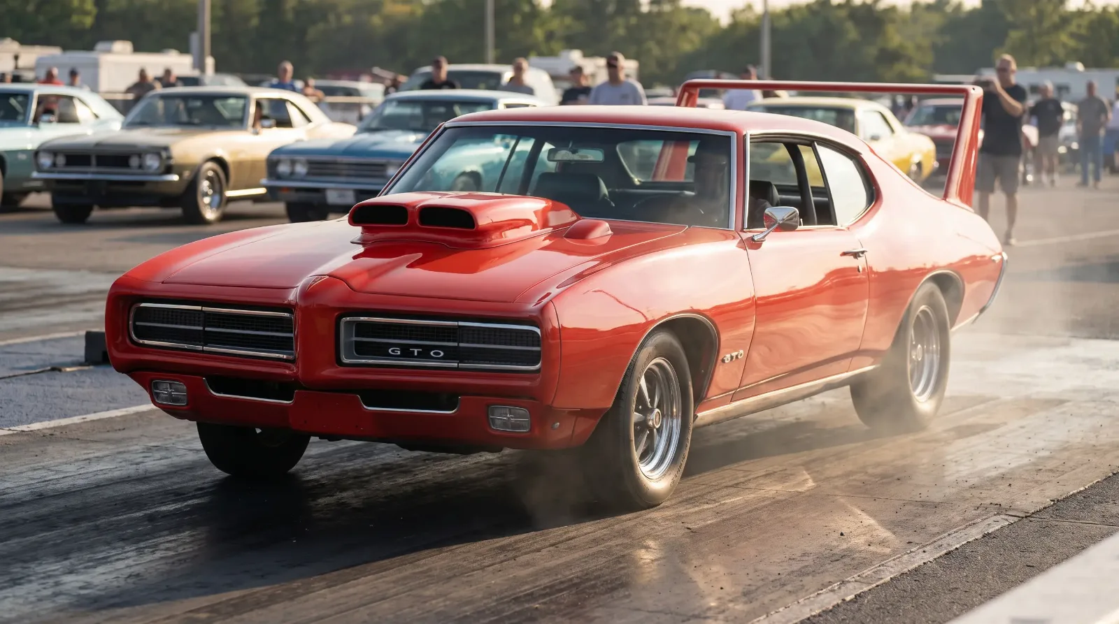 1969 GTO Judge staged on drag strip
