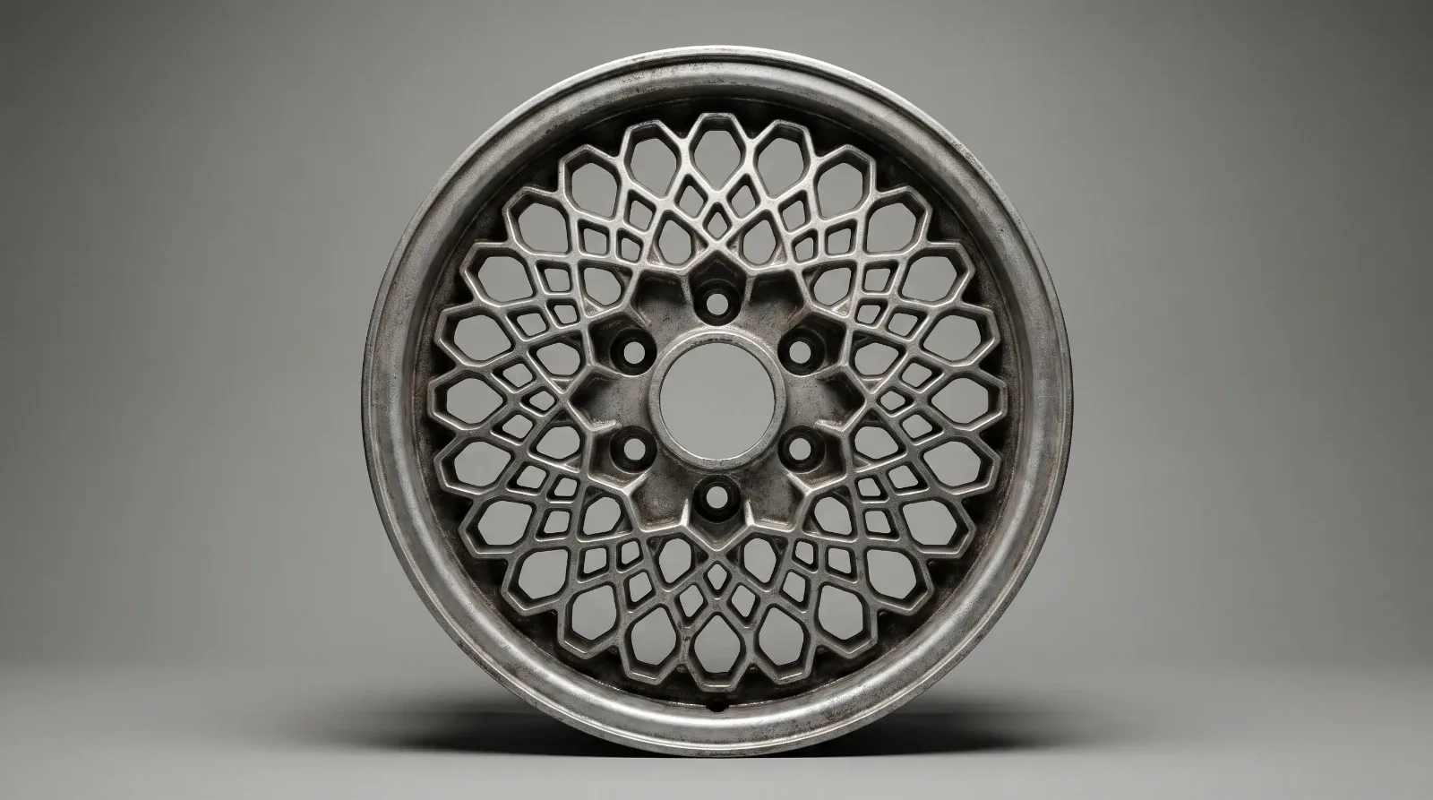 Honeycomb polycast wheel face pattern detail