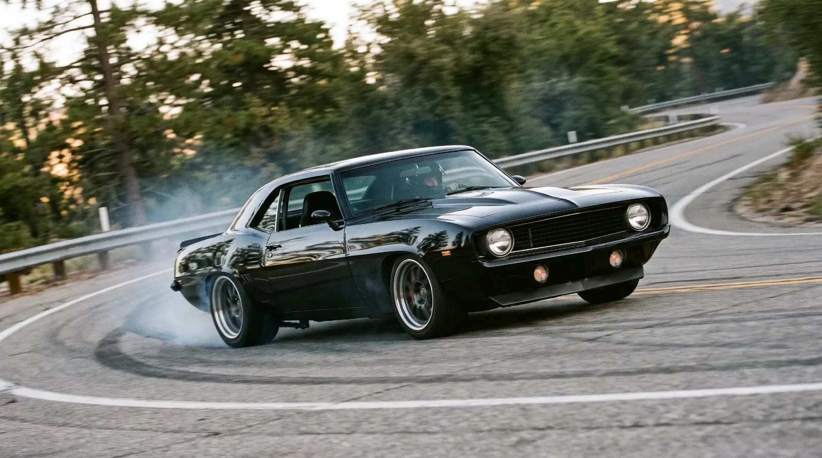 Pro-touring Camaro cornering