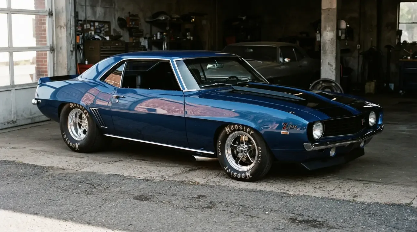 Pro Street muscle car with mini-tubbed rear fender and moderate tire fitment