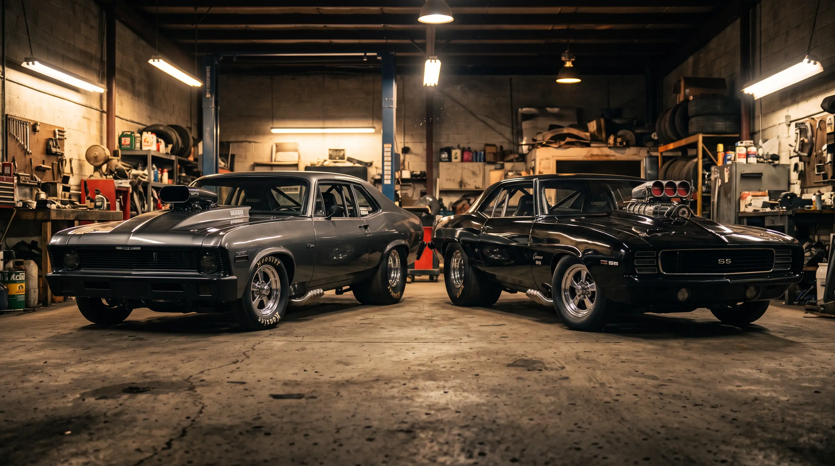 Pro Street Nova vs Camaro