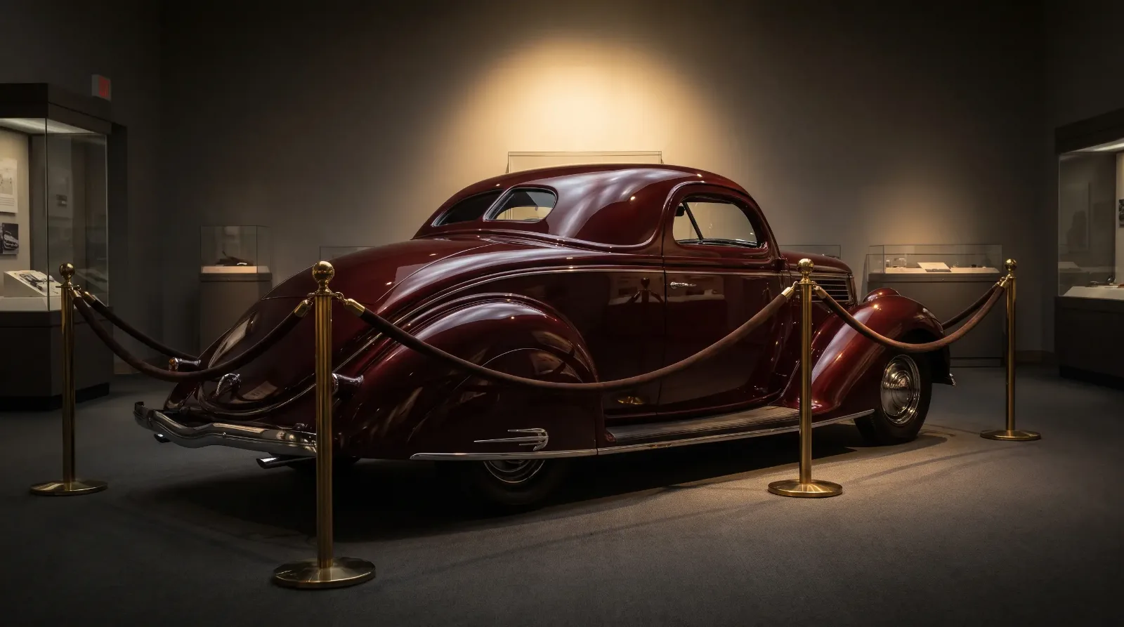 One-off teardrop coupe under museum spotlight