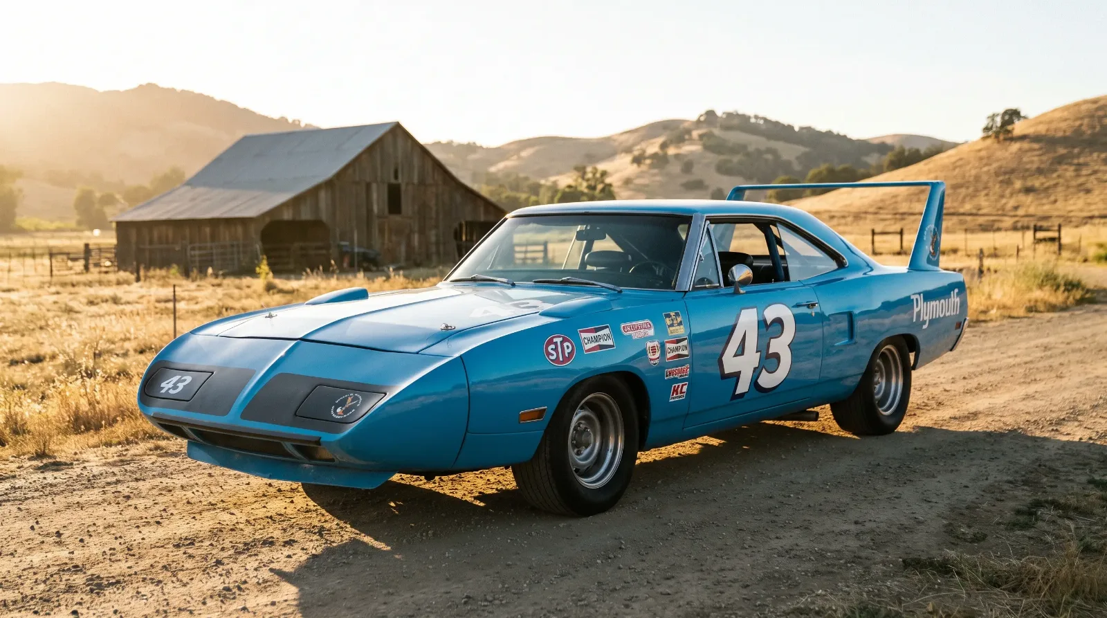 1970 Plymouth Superbird in Petty Blue number 43 NASCAR livery