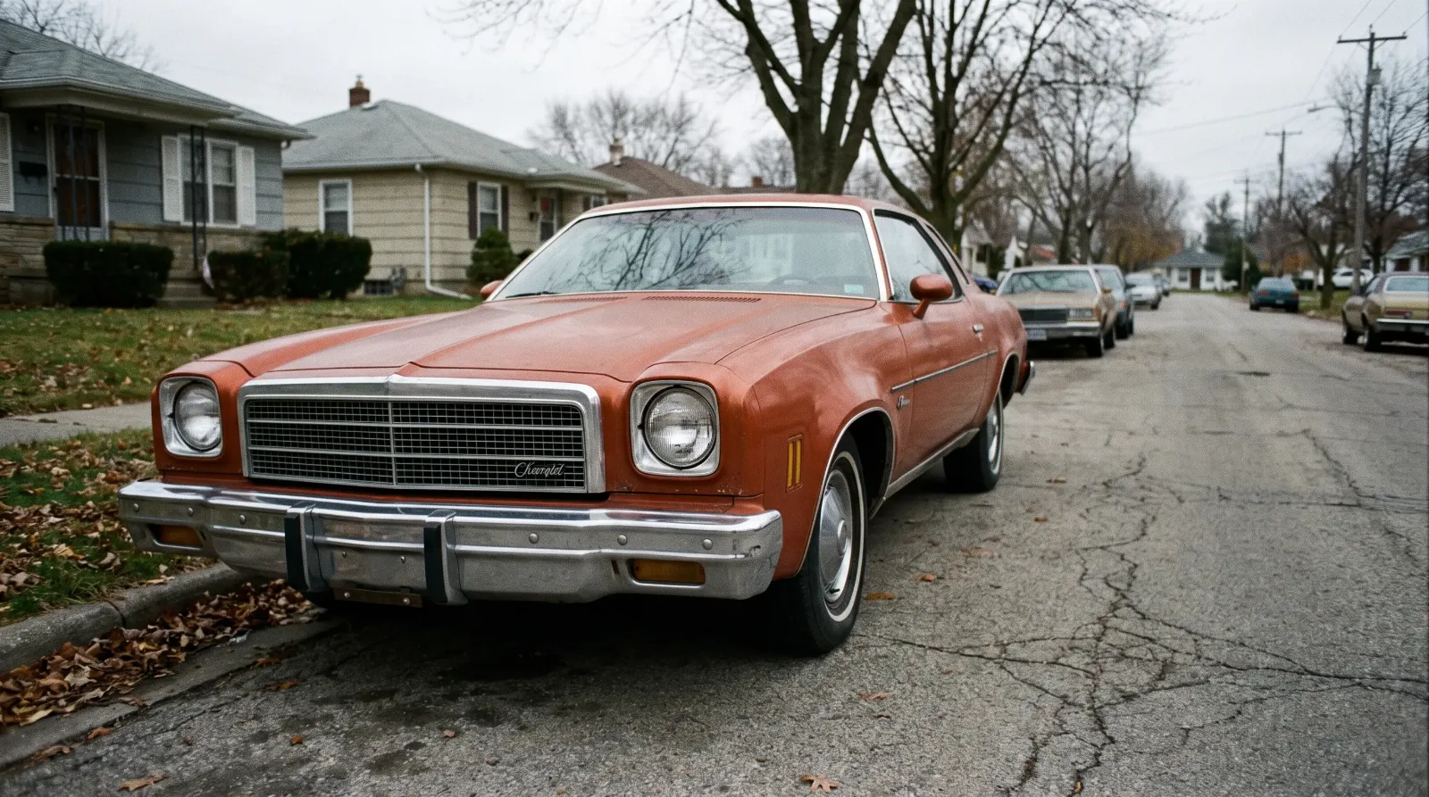 1974 Chevrolet Chevelle front end with the heavy federal 5-mph bumper