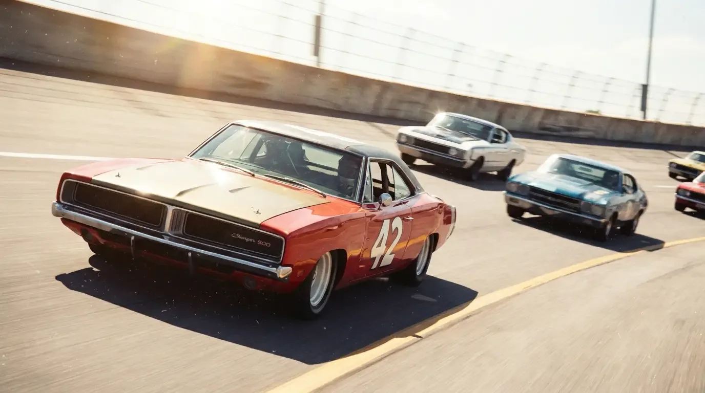 1969 Dodge Charger 500 — NASCAR superspeedway racing action