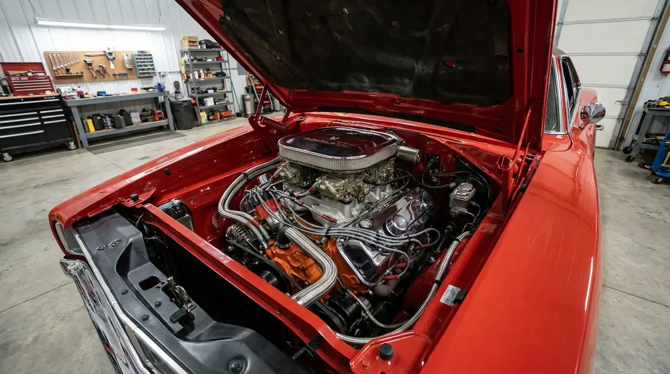 1969 Dodge Charger - 426 Hemi V8 engine bay